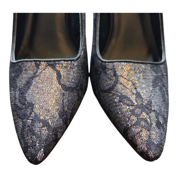Le Chateau Black Lace Stiletto Heels Size 8 - Picture 2 of 9